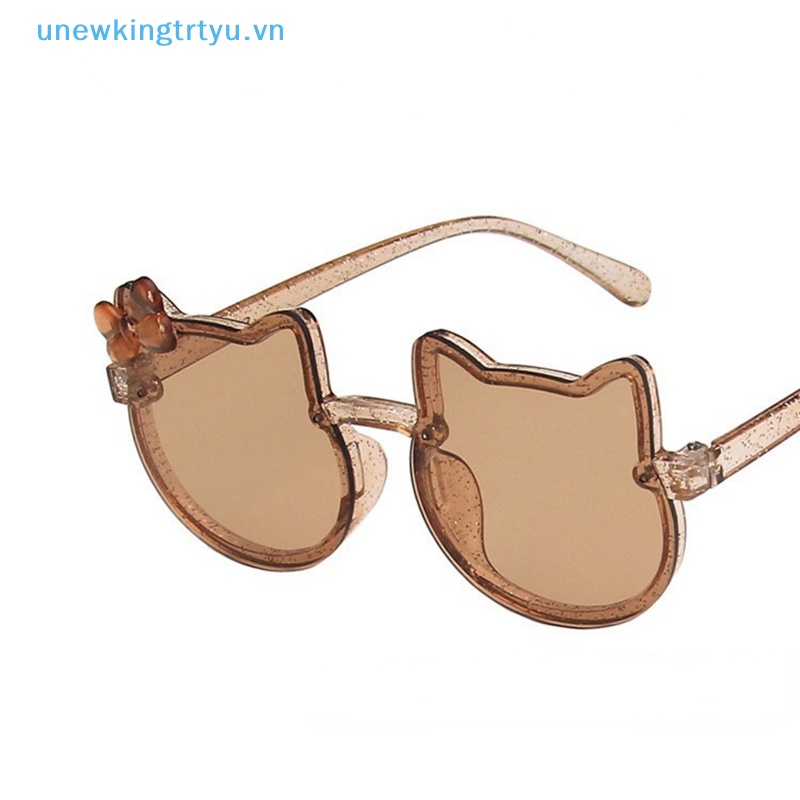 Unewtyu Kính Mát Hình Mèo Hoạt Hình Chống Tia uv400 Cho Bé