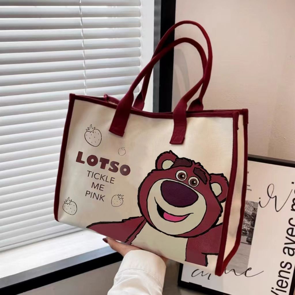 Túi tote Đeo Vai Vải canvas Cỡ Lớn In Hoạt Hình Dễ Thương Cho Nữ