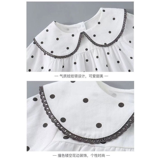 Áo Thun Tay Dài Màu Trắng Bằng Chất Liệu cotton Dùng Cho Bé Gái