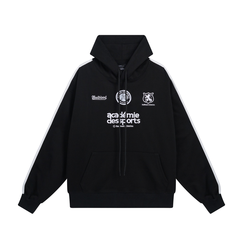 Badblood Áo Hoodie cotton Dáng Rộng Thêu Họa Tiết Phong Cách retro Đường Phố Mỹ Cho Nữ
