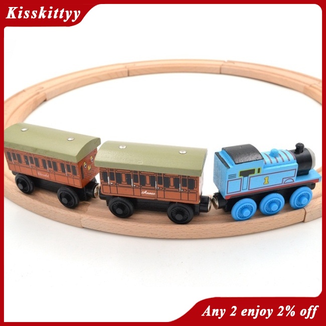 Kisskitty Bộ Đồ Chơi Đường Ray Xe Lửa thomas and friends Bằng Hợp Kim Gỗ Có Nam Châm Dễ Thương