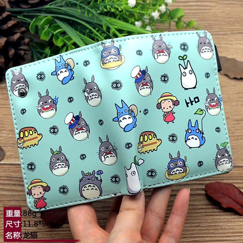 Ví Da pu Dáng Ngắn Có Khóa Kéo In Hình totoro Dễ Thương