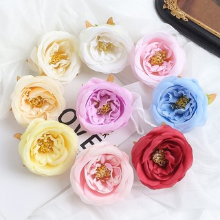 Hoa mẫu đơn giả 7cm bằng lụa trang trí nhà cửa / tiệc cưới / vòng hoa mẫu đơn diy