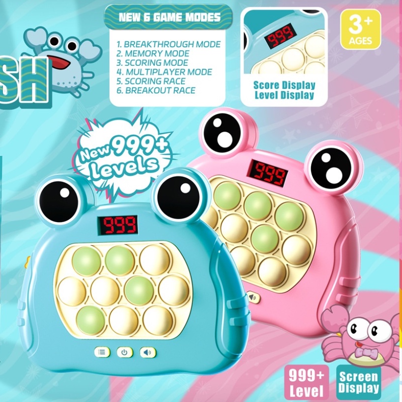 Máy Chơi game pop it 999 Cấp Độ Nhanh Chóng Có Màn Hình led Giảm Căng Thẳng Dùng Làm Quà Tặng halloween / Giáng Sinh / Người Lớn / Trẻ Em