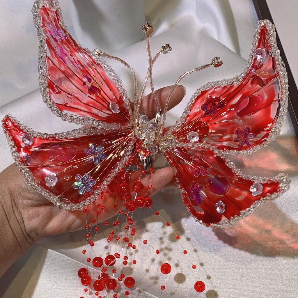 Kẹp Tóc Nơ Đính Cánh Thiên Thần Phong Cách lolita 3d