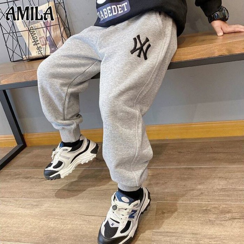 AMILA Quần Thể Thao cotton Dệt Kim Màu Trơn Thời Trang Xuân Thu