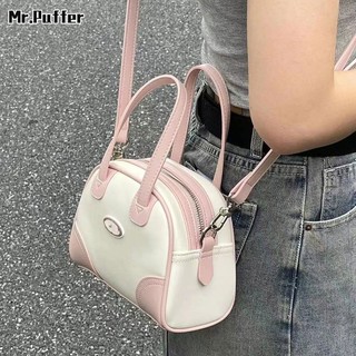 Mr.puffer Túi Đeo Chéo mini Màu Hồng Thời Trang Thường Ngày Cho Nữ