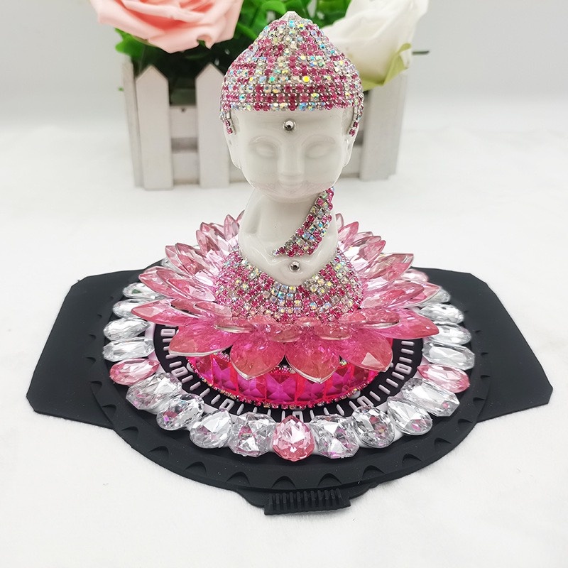 Tượng Phật Thích Ca đính đá để taplo xe ô tô - Tượng Phật đính đá cao cấp .