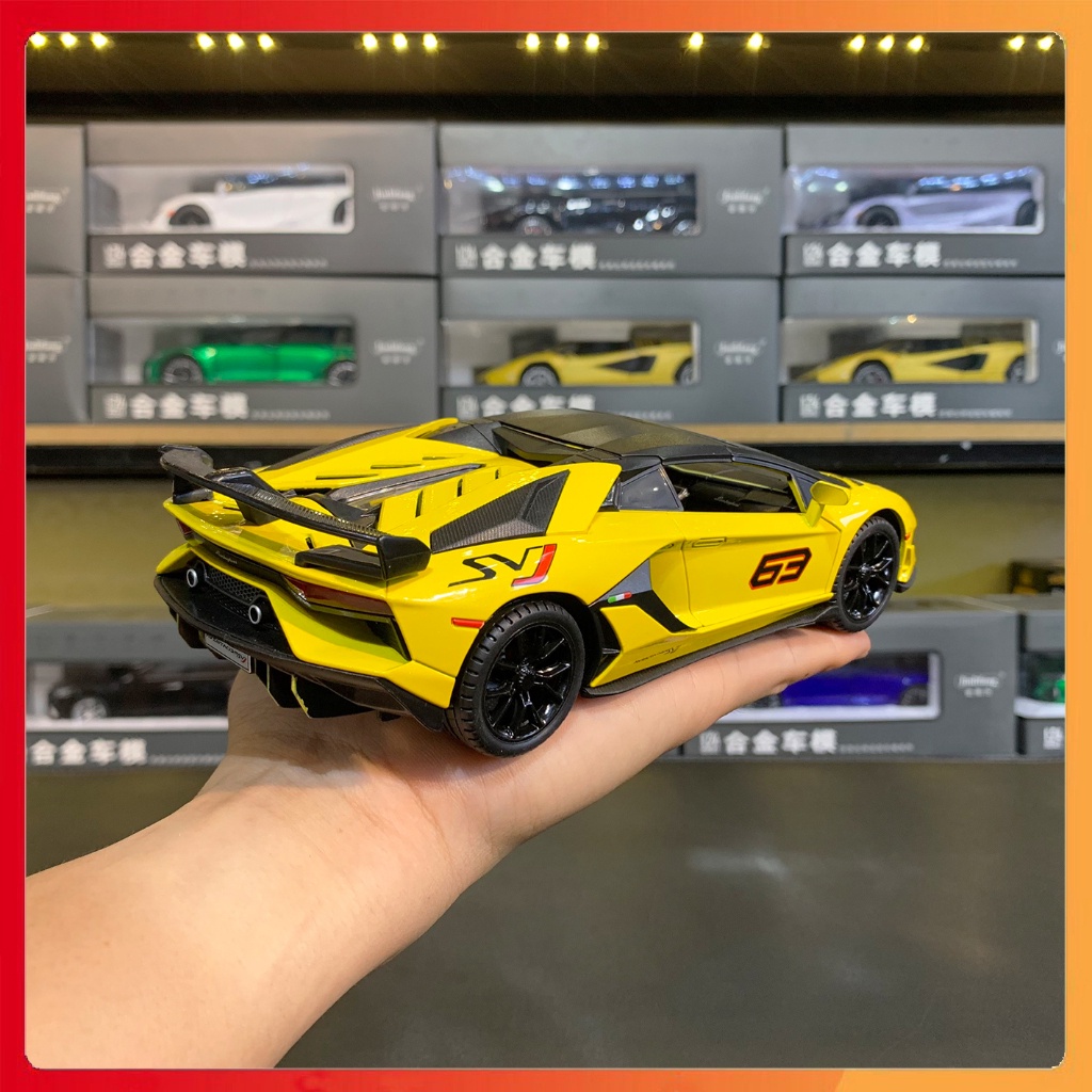 Mô hình xe Lamborghini Aventador SVJ 63 tỉ lệ 1:24 Miniauto tặng ô tô