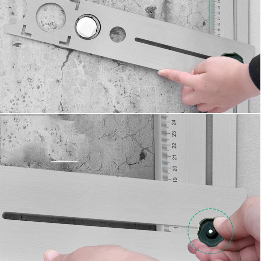 Thước định vị lỗ gạch - Thước 2 đoạn sao chép hình dạng