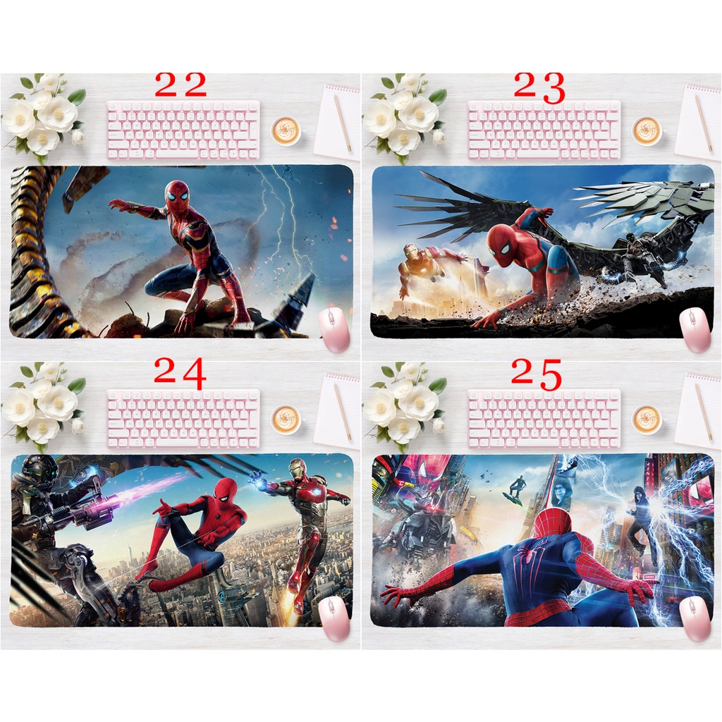 Tấm Lót Chuột Và Bàn Phím Chơi Game Dày Dặn In Họa Tiết spider man Độc Đáo Kích Thước 60x30cm Tiện Dụng Cho Văn Phòng