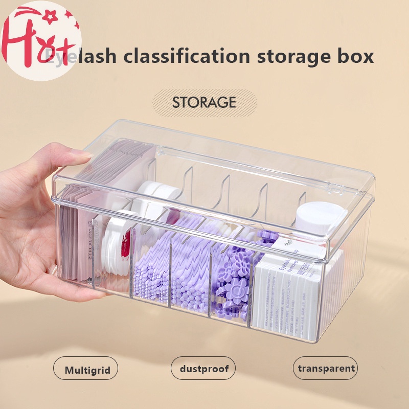 Hộp Đựng Dụng Cụ Nối Dài Lông Mi jr Bằng acrylic Trong Suốt Có Nắp Đậy