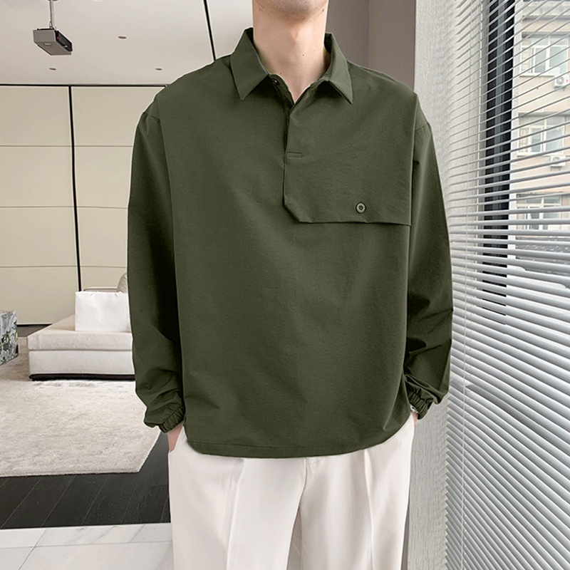 Incerun Áo Sơ Mi polo Dài Tay Nam