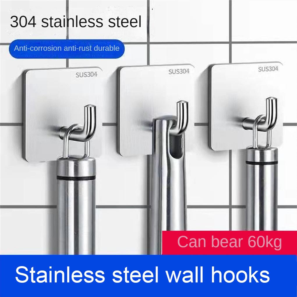 1/2/3 móc treo tường bằng thép không gỉ móc treo chìa khóa kết dính giá đỡ túi đựng quần áo giá treo quần áo phòng tắm phụ kiện treo