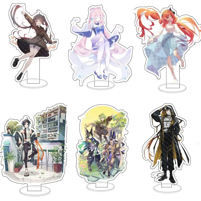 Mô hình Standee Game Genshin Impact Hutao hjhl Nilou Zhongli Phụ kiện trang trí để bàn góc học tập