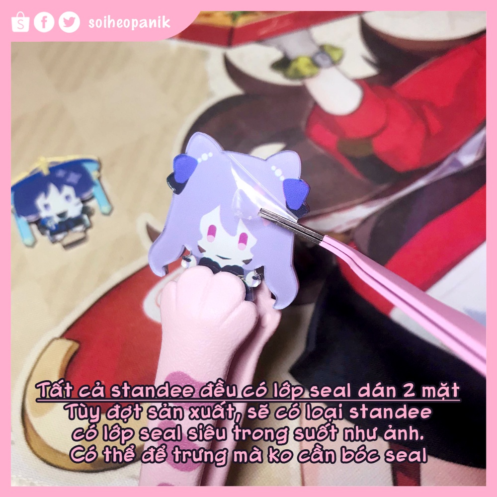 GACHA Standee Genshin Impact / Tượng mica MINI nhỏ nhắn dễ thương, in 2 mặt