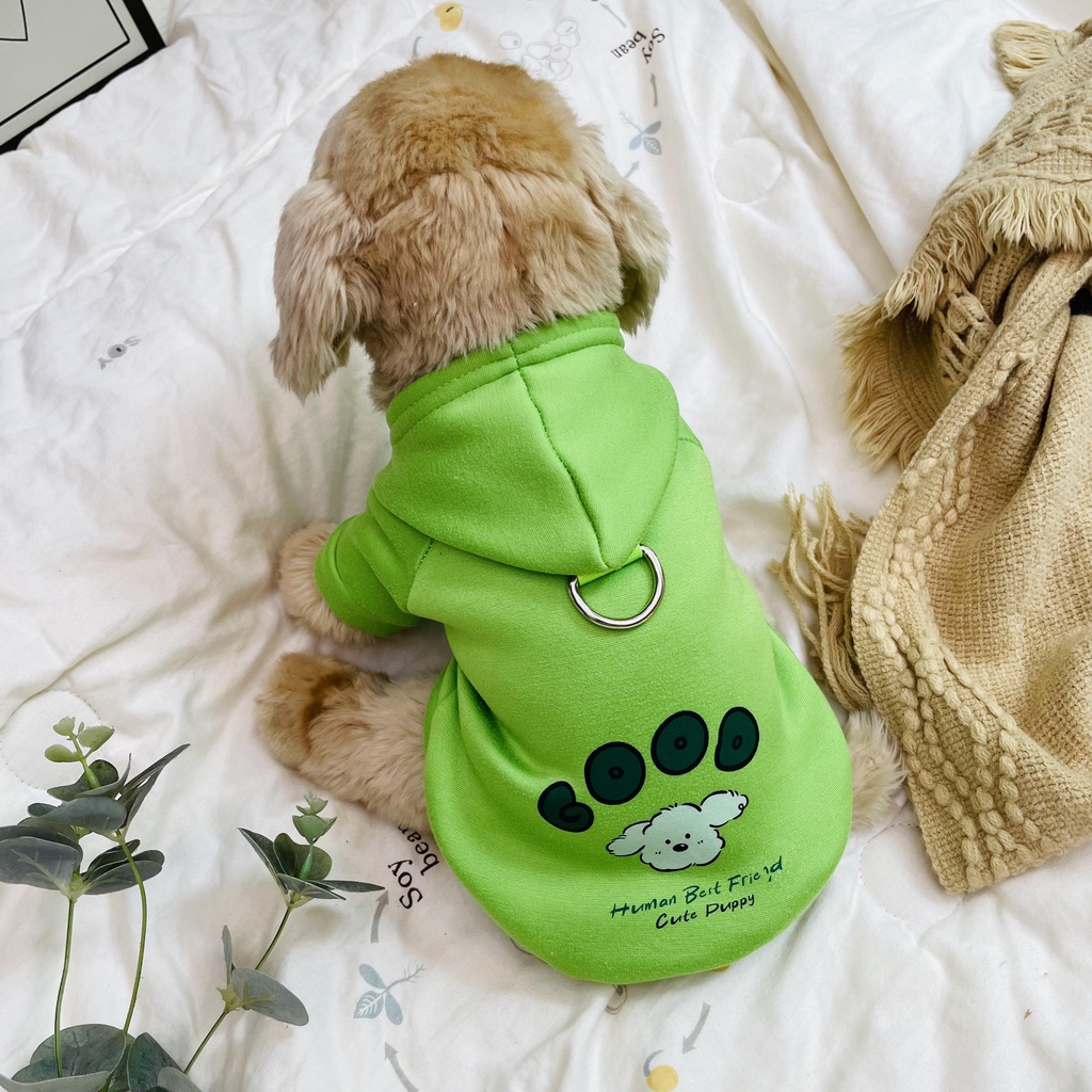 Áo Hoodie Bằng Lụa Sữa Phối Lông Thời Trang Thu Đông Dành Cho Chó Mèo