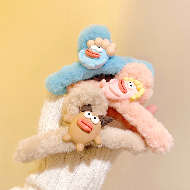 Kẹp Tóc Lông Nhung Dễ Thương Xinh Xắn Phong Cách Thời Trang Mùa Thu 2023