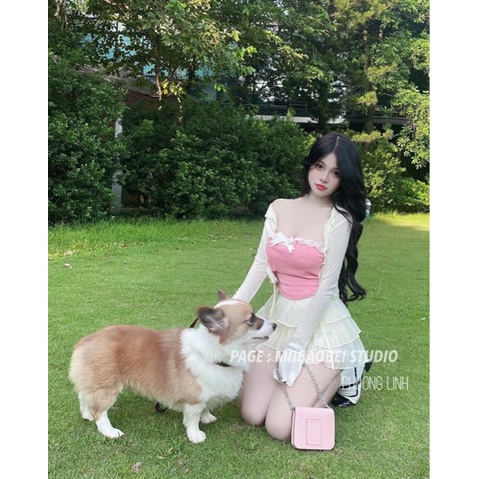 BIGSIZE SET TIỂU THƯ 3 MÓN KÈM KHOÁC CHÂN VÁY TẦNG CHO CÁC NÀNG GU BÁNH BÈO 55-95KG