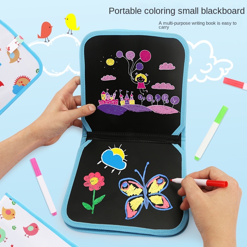 Sách Vẽ / Bảng Đen 6 Mặt Di Động Và Tẩy Xóa Được Cho Trẻ Em