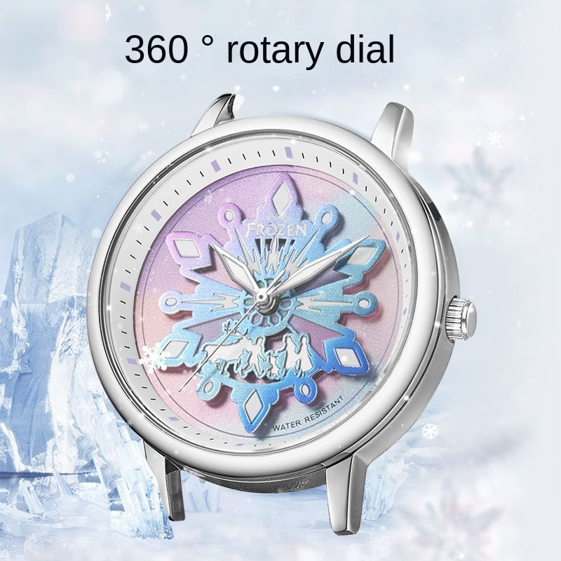 Disney Đồng Hồ quartz Chống Thấm Nước Hình frozen Cho Nữ Twen girls