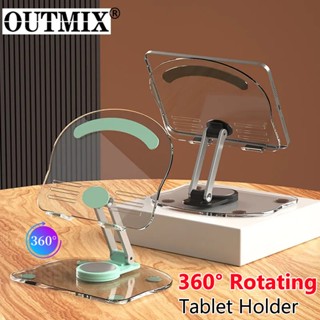 360° Giá Đỡ Máy Tính Bảng Bằng acrylic Trong Suốt Chống Trượt Có Thể Điều Chỉnh Cho ipad pro air mini 4.7-13inch