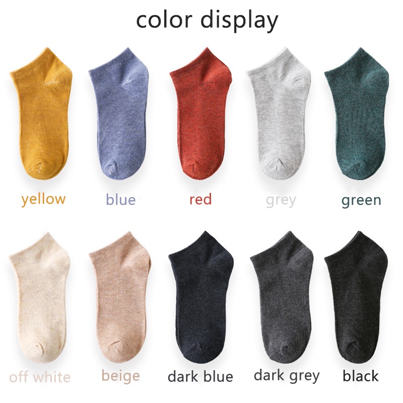 Đôi Vớ cotton NgắN MàU Trơn ChốNg Rơi Cho Nam