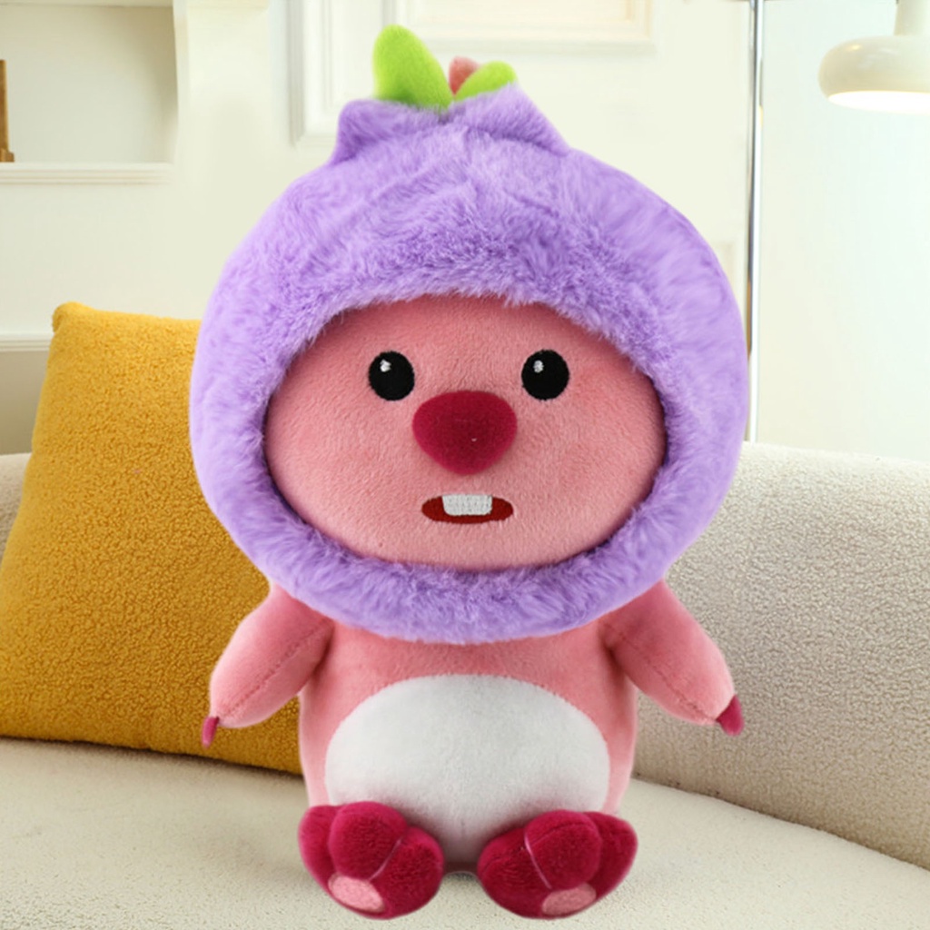 * Loopy * Thú Nhồi Bông Mềm Mại Hình Động Vật Đội Mũ Chéo Trái Cây Dễ Thương Dùng Làm Quà Tặng Sinh Nhật Giáng Sinh