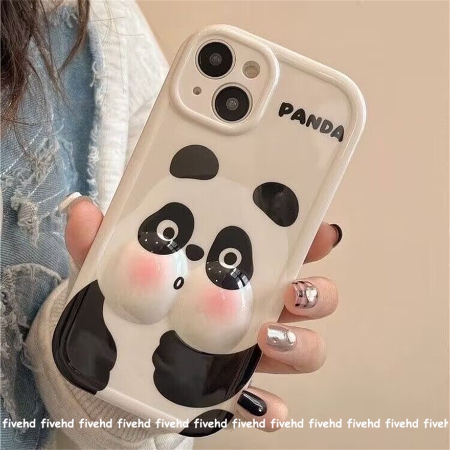 Ôp Điện Thoại Silicon Dẻo Họa Tiết Gấu Trúc Dễ Thương Cho iphone 15 14 13 12 11 pro max x xr xs 8 7 6 plus se 2020 Ốp