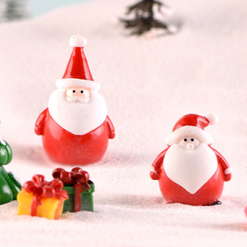 ☢ Đồ trang trí Giáng sinh bằng nhựa mini Quà tặng Tượng nhỏ Ông già Noel thu nhỏ Người tuyết Phong cảnh vi mô Trang trí bàn làm việc tại nhà