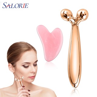 Saniye Cây Lăn massage Mặt 3d Xoay 360 Độ + guasha gouache
