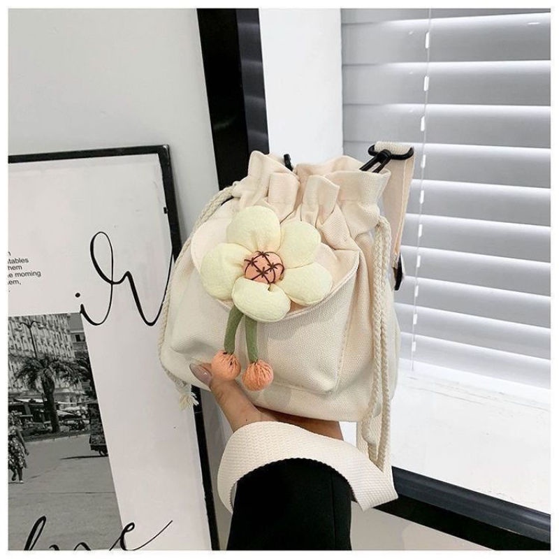 Túi Đeo Chéo Vai Bằng Vải Thời Trang Hàn Quốc Dễ Thương Bắt Mắt