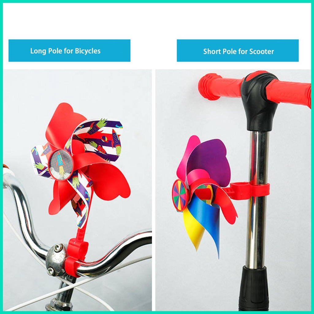 Chong Chóng Gió Nhiều Màu Sắc Dễ Thương Và Vui Nhộn Gắn Tay Lái Xe Đạp Cho Trẻ Em