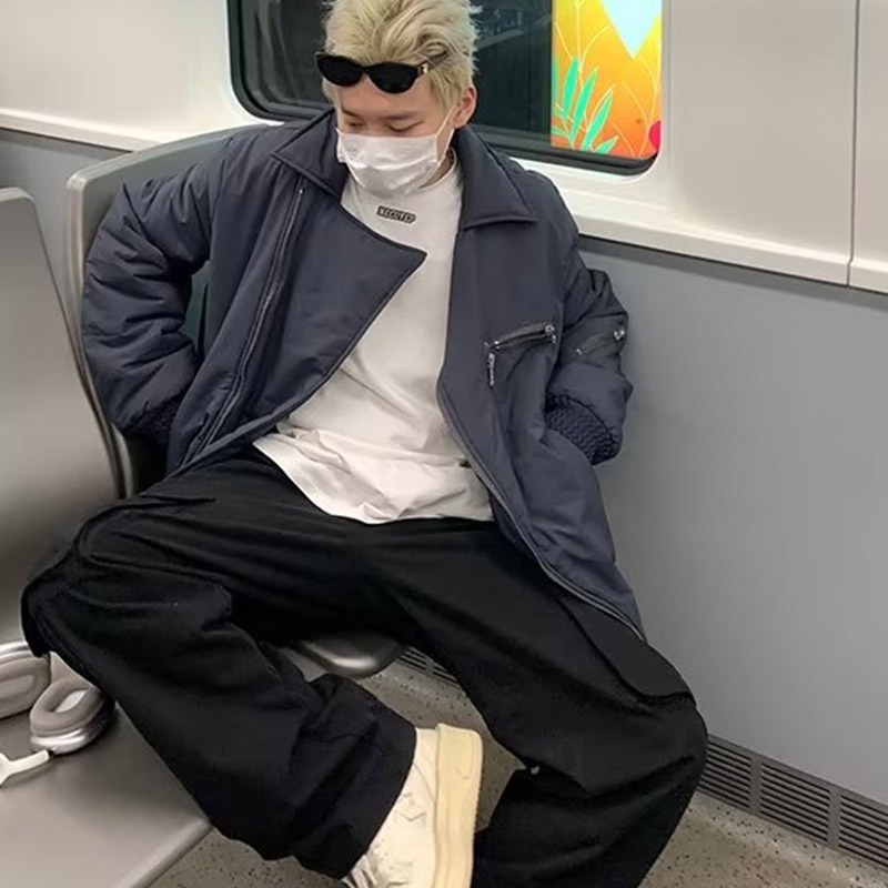 Esea Áo Khoác cotton Dáng Rộng Màu Trơn Phong Cách harajuku Mỹ Đơn Giản Thời Trang Thường Ngày Cho Nam Và Nữ