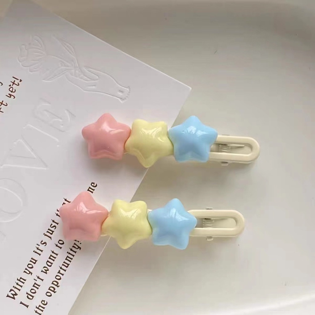 PVN61368 Kẹp Tóc Ba Màu Hình Ngôi Sao Dễ Thương Cho Nữ T2