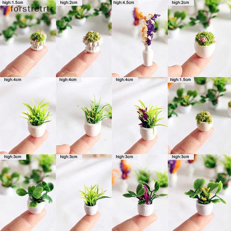 Forstretr Chậu Cây mini 12 Kiểu Tỉ Lệ 1: 12 Thân Thiện Với Môi Trường Trang Trí Nhà Búp Bê