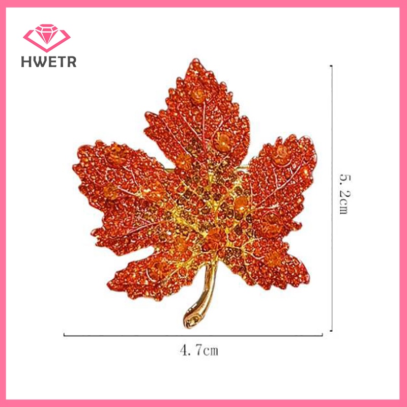 Ghim Cài Áo Hình Lá Phong Đính Đá Thời Trang Cho Nam Nữ Mới