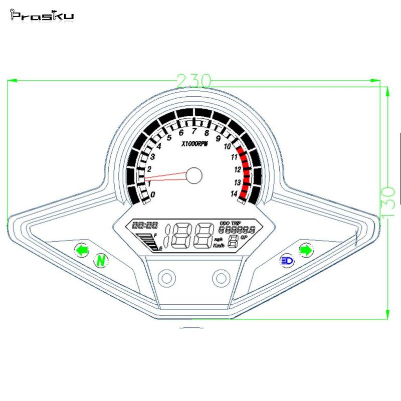 [prasku]Đồng Hồ Tốc Độ Kỹ Thuật Số LCD Kỹ Thuật Số Cho Honda CBR250R CBR 250 1
