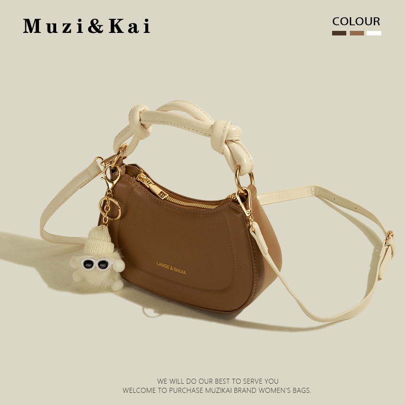 🌸Hàng Order🌸 Túi Xách Muzi&kai Chính Hãng Da Trơn Quai Xách Quai Da Đeo Móc Gấu Sang Chảnh Nữ Tính 🌸 Quảng C