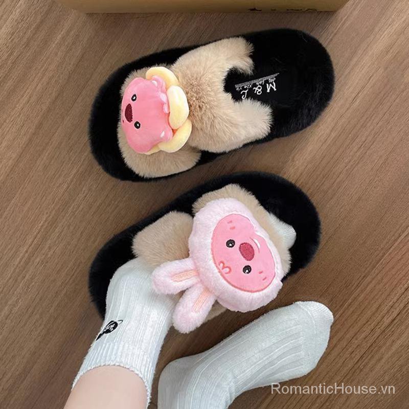 Dép Bông Đi Trong Nhà Bằng Vải Bông Siêu Mềm Chống Trượt Thời Trang Thu Đông 2023 Dành Cho Nữ