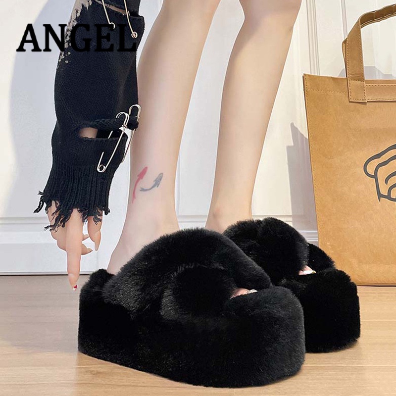 ANGEL  Dép bông Dép Lông đi trong nhà ĐẾ CAO SU Hợp thời Đẹp Độ bền cao Tiện lợi FMR23A0QWK 43Z231026