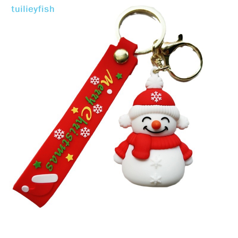 Móc Chìa Khóa Bằng Cao Su Mềm Hình Ông Già Noel / Người Tuyết / Tuần Lộc Dễ Thương Làm Quà Tặng Giáng Sinh