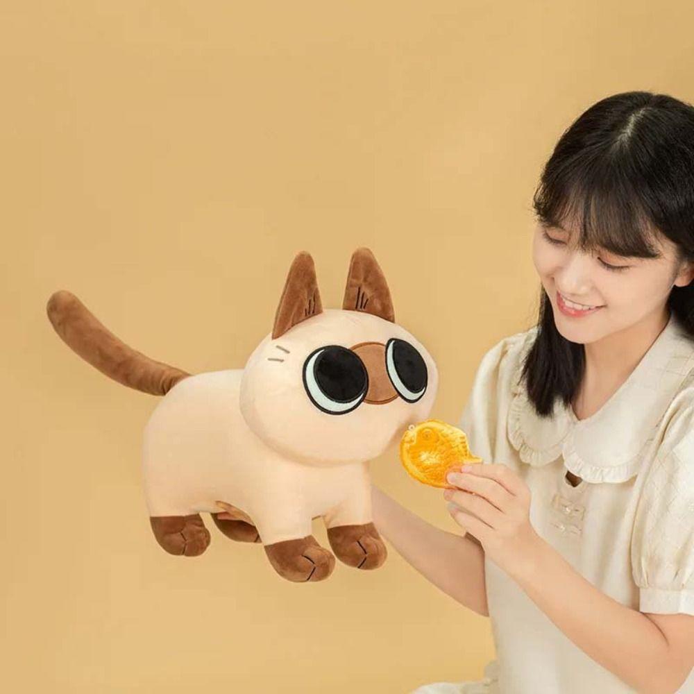 Mmluck Thú Nhồi Bông Vải Mềm Màu Trơn Hình Chú Mèo Nhỏ Dễ Thương Vui Nhộn Cho Bé