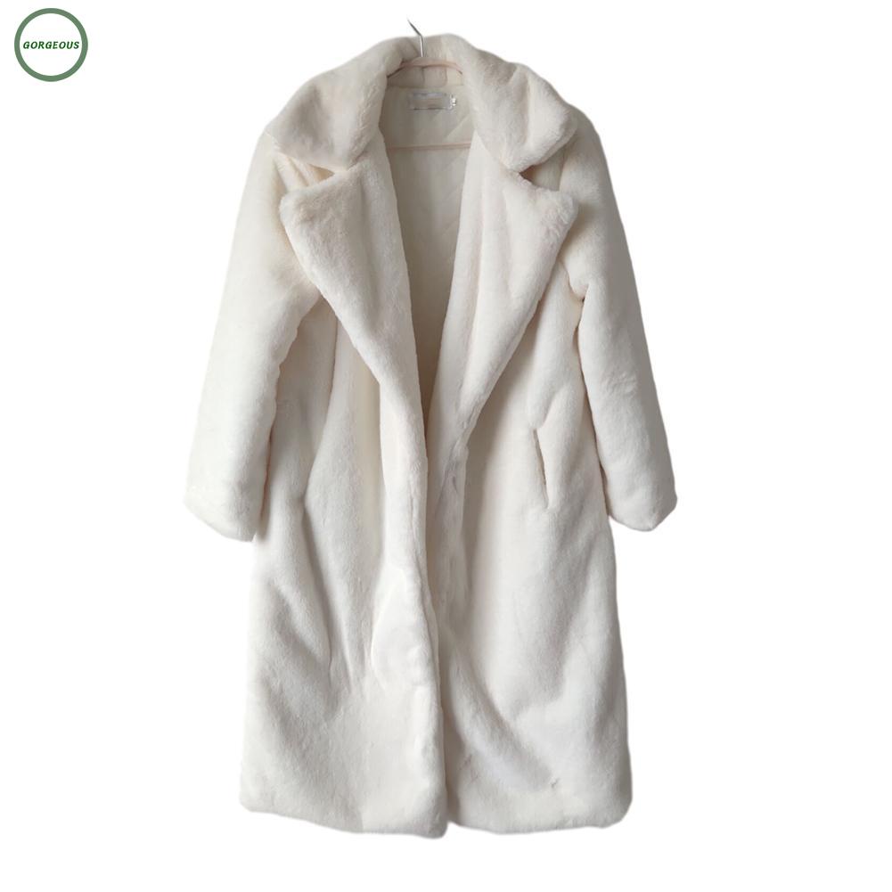 New Coming~Warm Winter Plush Coat Women's Artificial Rabbit Fur Loose Lapel Luxury#Home Essentialses