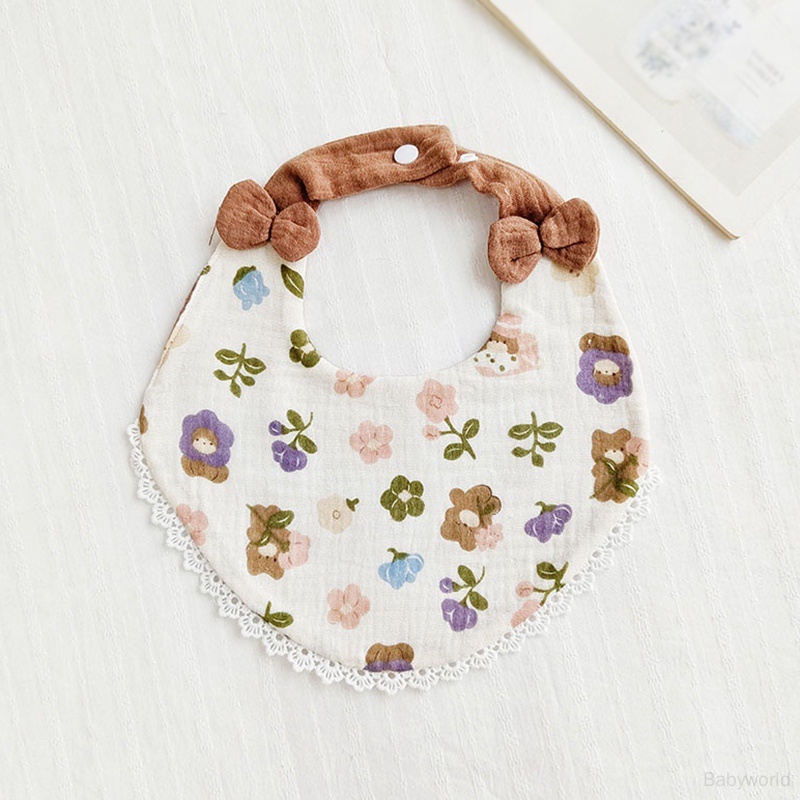 Khăn Lau Cho Bé Gái Sơ Sinh Bằng Vải cotton In Họa Tiết Nơ