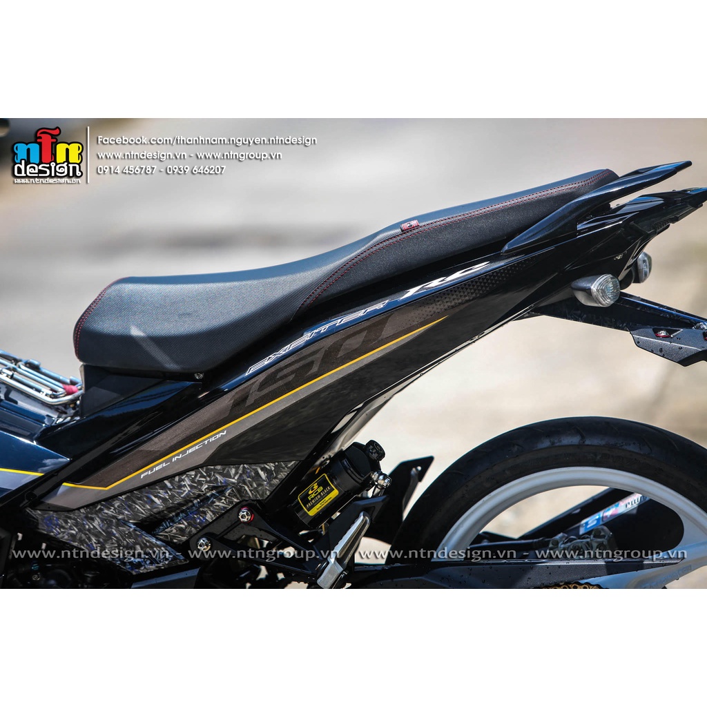 Tem rời Exciter 150 đen mẫu RC xám vàng chuẩn form xe dễ dán - không bay maù