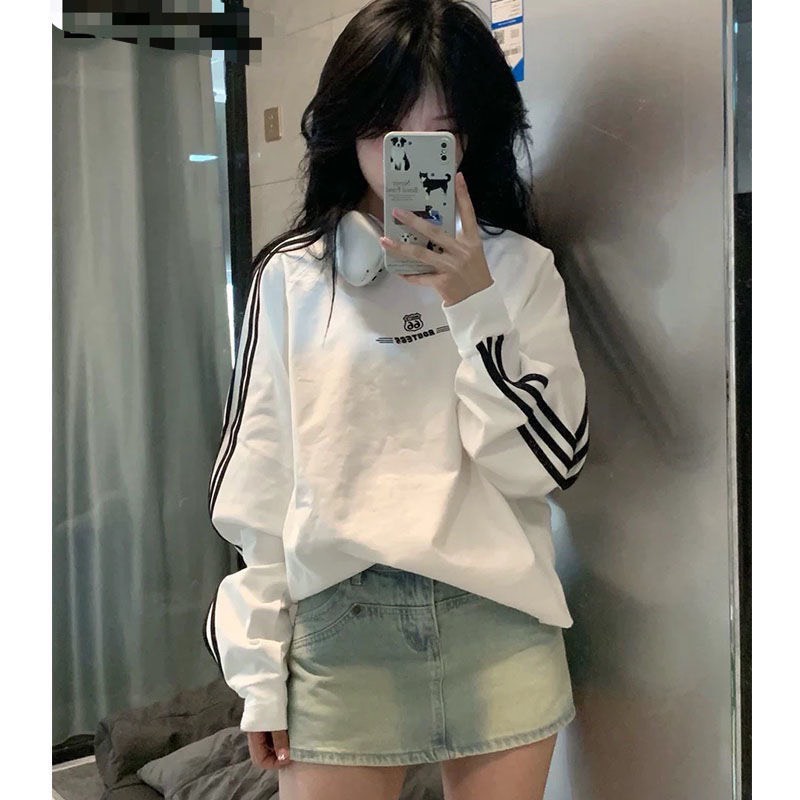 Áo sweater ROUTEGG tay phối unisex nam nữ form rộng chất nỉ dày dặn siêu cute