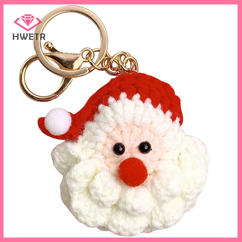 Móc Khóa Hình Ông Già Noel Đan Len Dễ Thương Mới