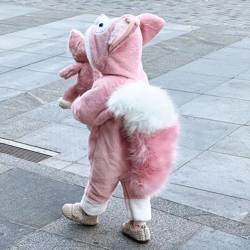 Bộ Đồ Ngủ Liền Thân Vải Nhung Dễ Thương Thời Trang Thu Đông Cho Bé Gái