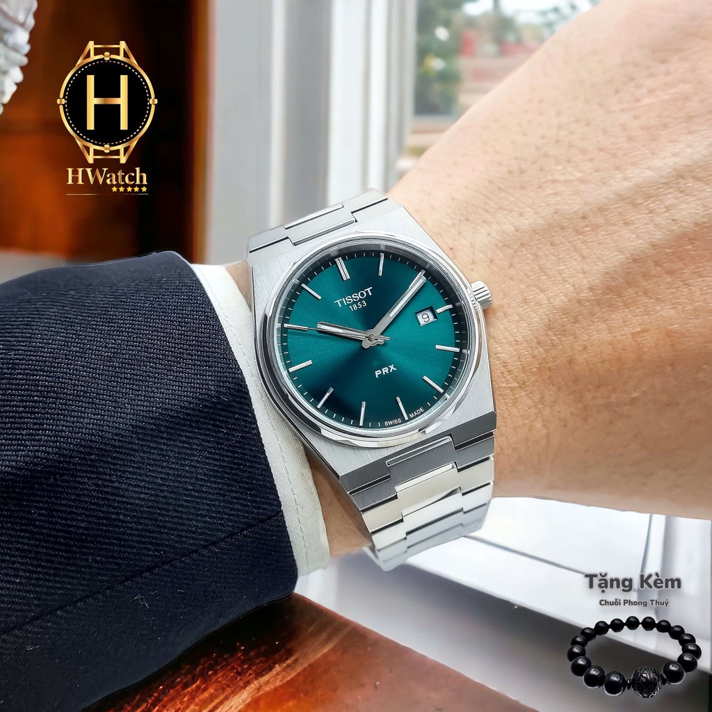 Đồng Hồ Nam Tissot Pin T137.410.11.091.00 PRX Xanh Lá Sapphire